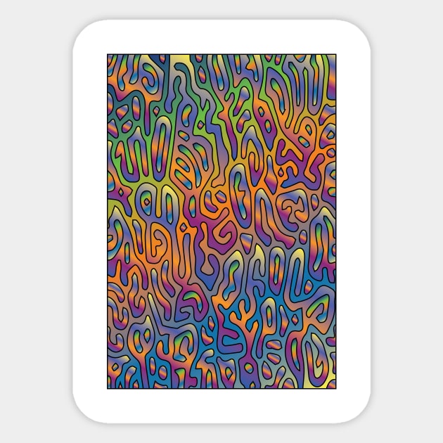 Seamless Turing Pattern Abstract Colored Sticker by TopozihDesigner